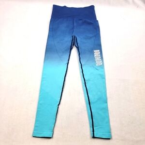 NWT light compression style butt lifting rushed butt blue ombre leggings B71